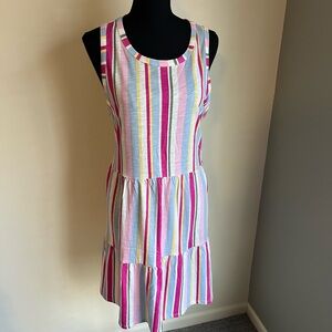Striped Multicolor Sleeveless Dress